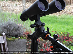 Using the multi angle central column to tilt the tripod upwards towards the birds or starss