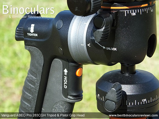 Pan release levers on the Vanguard GH-300T Pistol Grip