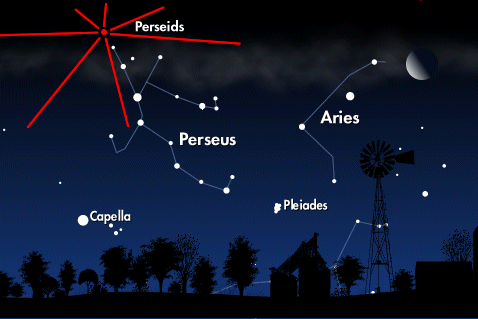 Perseids Shower Map