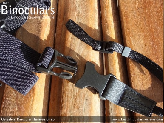 Quick Release Clips on the Celestron Binocular Harness Strap