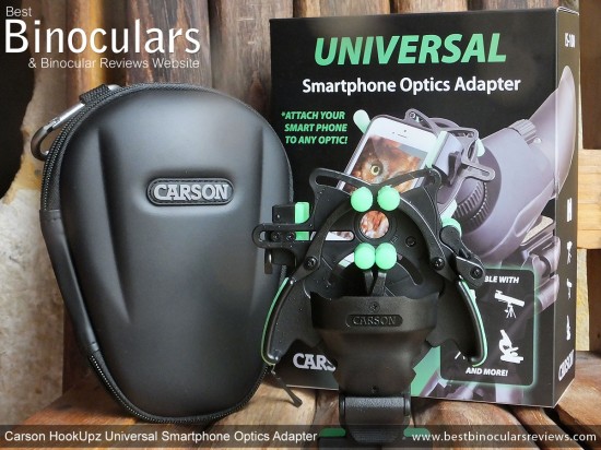 Carson HookUpz Universal Smartphone Optics Adapter with Box & Carry Case