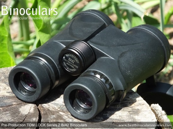 Eyecups & Focus wheel on the Pre-production Tom Lock Series 2 8x42 Binoculars