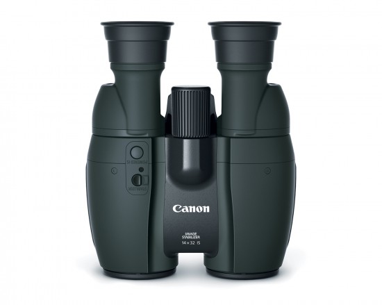 Top view of the new Canon 14x32 IS Binoculars