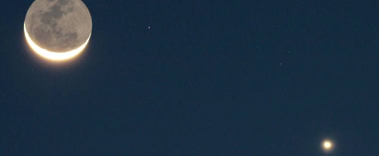 Venus and Moon through Binoculars