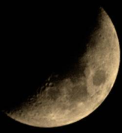 Waxing Crescent Moon with Binoculars