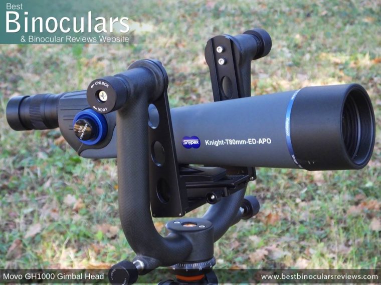 Snypex Knight T80 ED Spotting Scope on the Movo GH1000 Gimbal Head