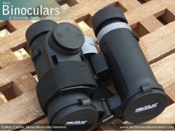 Cotton Skout Bracket and Velcro Strap on Snypex Knight ED 32mm Binoculars