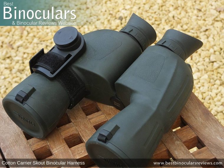 Cotton Skout Twist-Lock Bracket and Velcro Strap on Steiner NightHunter 8x56 Binoculars