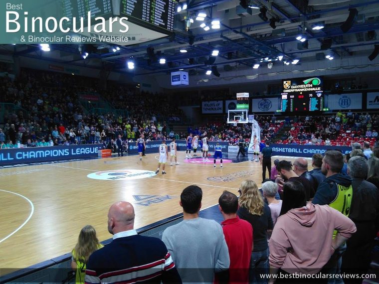 Watching the Medi Bayreuth professional basketball team playing at the the Oberfrankenhalle