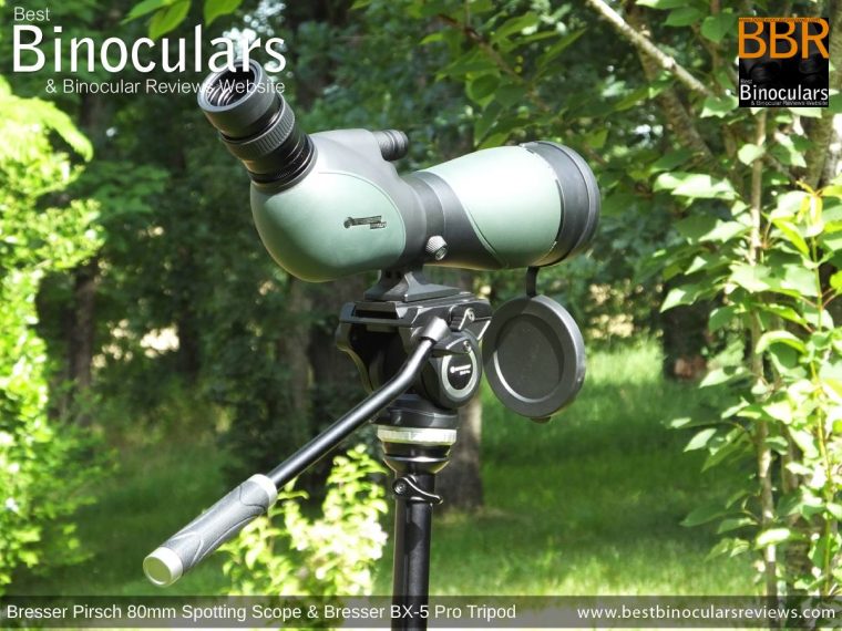 Bresser BX-5 PRO Tripod with the Bresser Pirsch Gen II 20-60x80 Spotting Scope