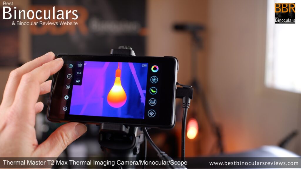 Thermal signature of a light bulb in my office