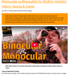 Monocular vs Binoculars - an in depth guide