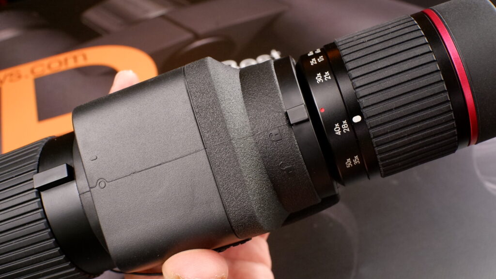 17–35x Wide-Angle Zoom Eyepiece on the Kite APC Stabilized 60 ED scope