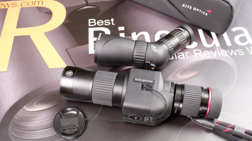Size Comparison - Celestron Hummingbird 9-27x56mm ED spotting scope & Kite APC 60 ED Image Stabilized Spotting Scope