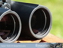 Lenses deeply inset on the Carson 10x42 3D Binoculars