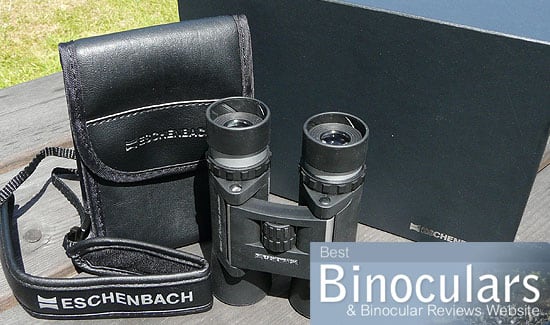 Eschenbach Farlux 10x28 B Silver Binoculars including carry case and display box