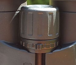 Diopter adjustment and focusing wheel on the Helios Nirvanna-ED Binoculars