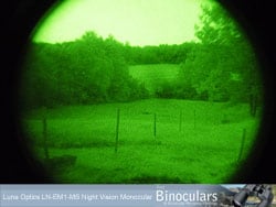 View through the Luna Optics LN-EM1-MS Night vision monocular