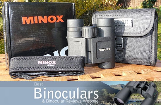 Minox BV 10x25 BRW Binoculars including carry case, neck strap and display box