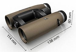 Dimensions of the Swarovski EL 8x32 Traveler Binoculars