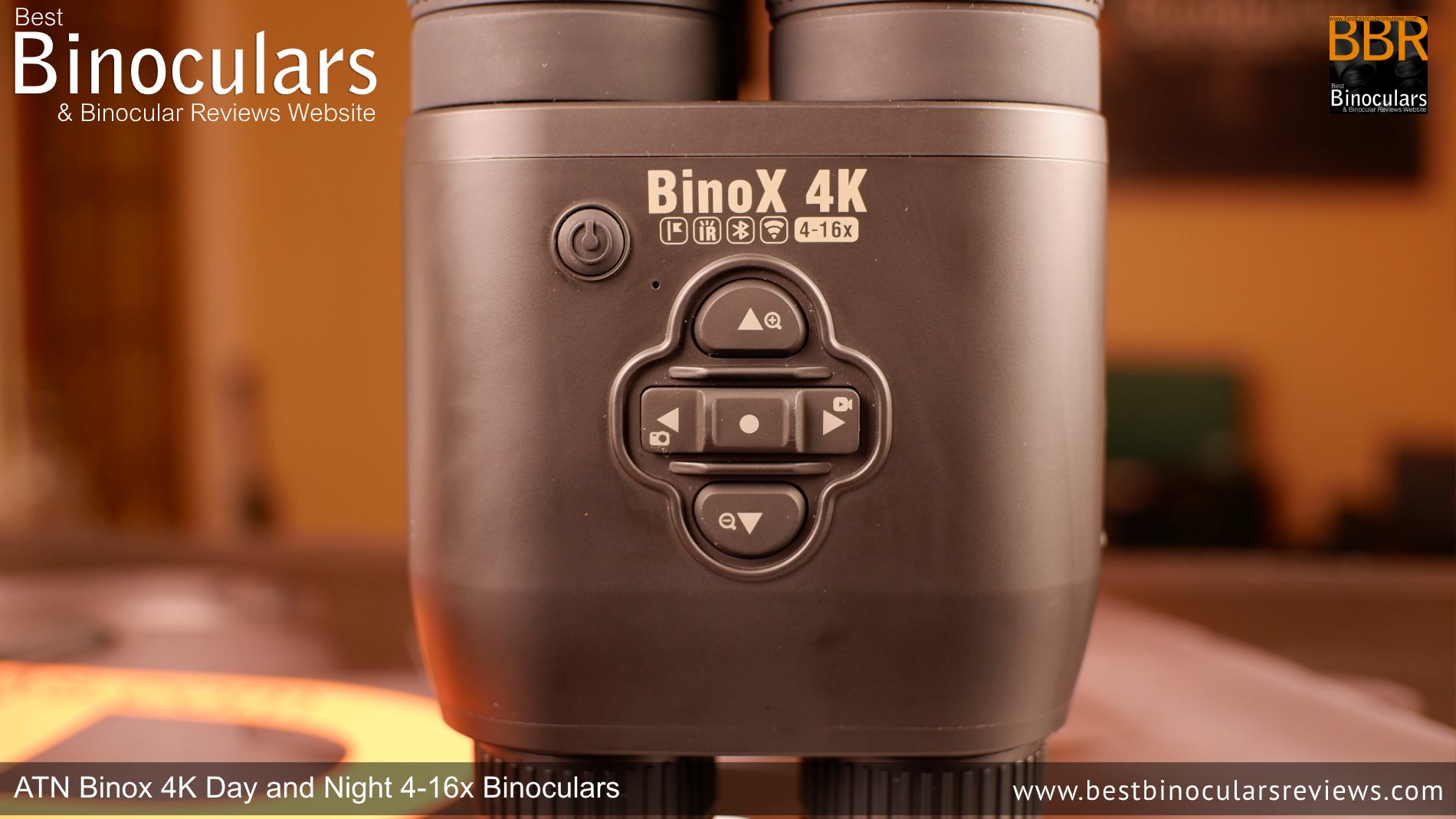 Close-up View of the Keypad on the ATN Binox 4K Day and Night 4-16x Binoculars
