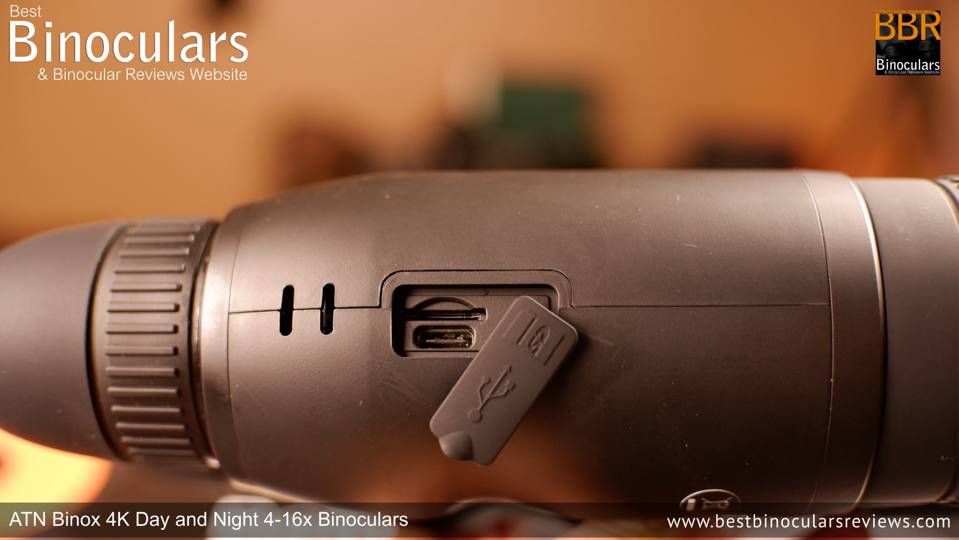 USB type-c port and micro SD port on the ATN Binox 4K