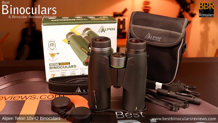 Alpen Teton 10x42 Binoculars in their box with carry bag