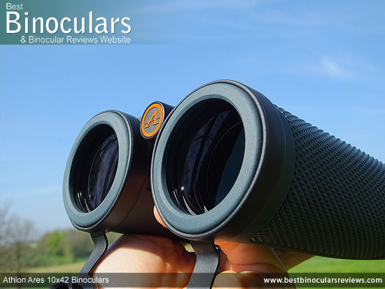 42mm objective lenses on the Athlon Ares 10x42 Binoculars