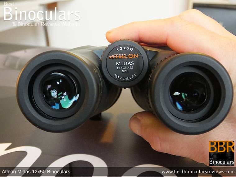 Focus Wheel on the Athlon Midas 12x50 Binoculars