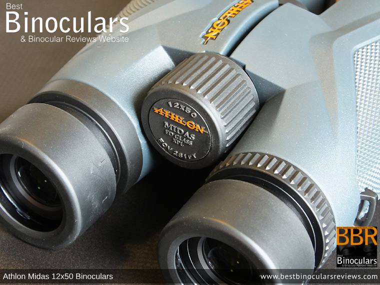 Focus Wheel on the Athlon Midas 12x50 Binoculars