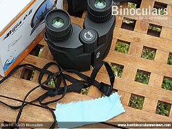 Neck strap and cleaning cloth for the Bijia 12x25 Binoculars