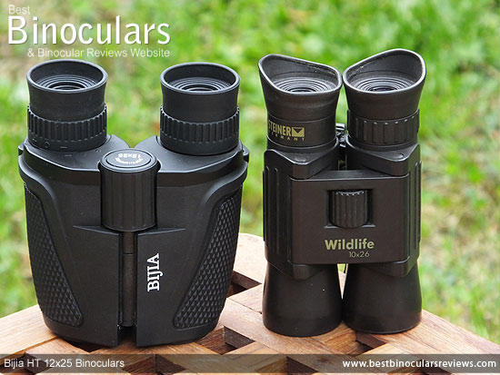 Bijia 12x25 roof prism Binoculars compared to double hinge roof prism Steiner binoculars