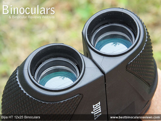 Green coated Objectives on the Bijia 12x25 HT Binoculars