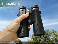 Holding the Bresser Condor 10x42 Binoculars