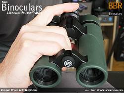 Holding the Bresser Pirsch 8x34 Binoculars