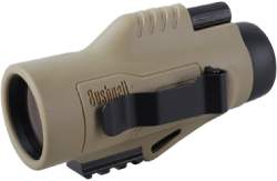 Tan version of the Bushnell Legend Ultra HD 10x42 Monocular