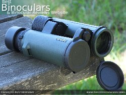 Objective Lens Covers on the Carson RD 8x42 Binoculars