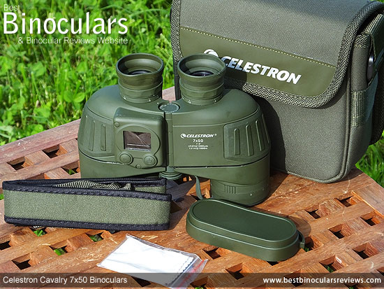 Celestron Cavalry 7x50 Binoculars with neck strap, carry case and rain-guard