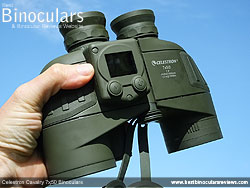 Me holding the Celestron Cavalry 7x50 Binoculars