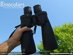 Me holding the Celestron Echelon 20x70 Binoculars