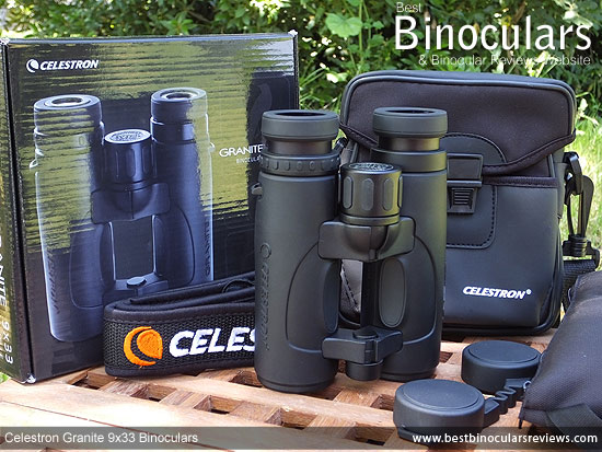 Celestron 9x33 Granite Binoculars, with carry case, harness, neck strap and lens covers