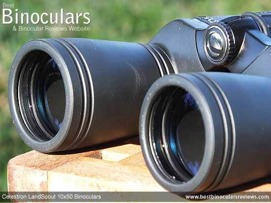 50mm Objective Lenses on the Celestron LandScout 10x50 Binoculars