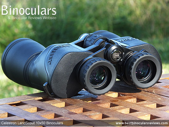 Rear view of the Celestron LandScout 10x50 Binoculars