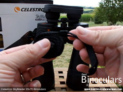 Neck Strap on the Celestron SkyMaster 25x70 Binoculars