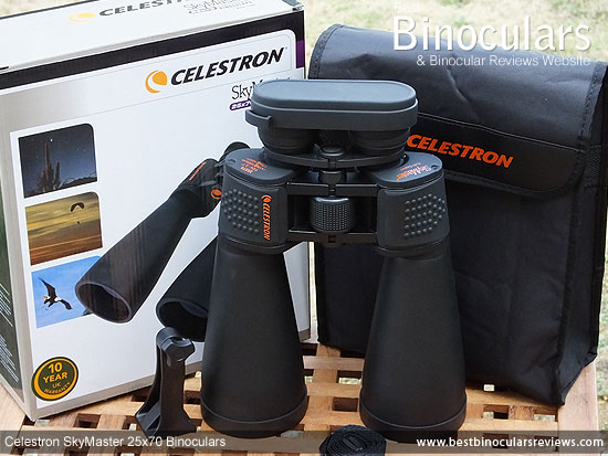 Celestron SkyMaster 25x70 Binoculars with neck strap, carry case and rain-guard