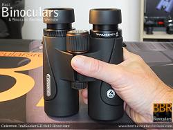 Holding the Celestron TrailSeeker ED 8x42 binoculars