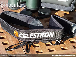 Neck strap on the Celestron Trailseeker 10x32 Binoculars