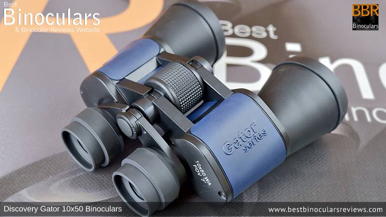Eyecups and Focus Wheel on the Discovery Gator 8-20x25 Binoculars