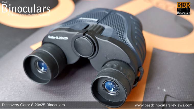 Eyecups on the Discovery Gator 8-20x25 Binoculars
