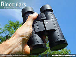 Open bridge design on the Eagle Optics Denali 8x42 Binoculars